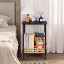 Nachttisch 2er Set Schwarz Modern Beistelltisch 40x32x55cm
