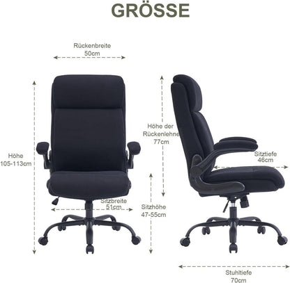 Ergonomischer Bürostuhl mit Rückenlehne Armlehne