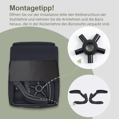 Ergonomischer Bürostuhl mit Rückenlehne und Armlehne