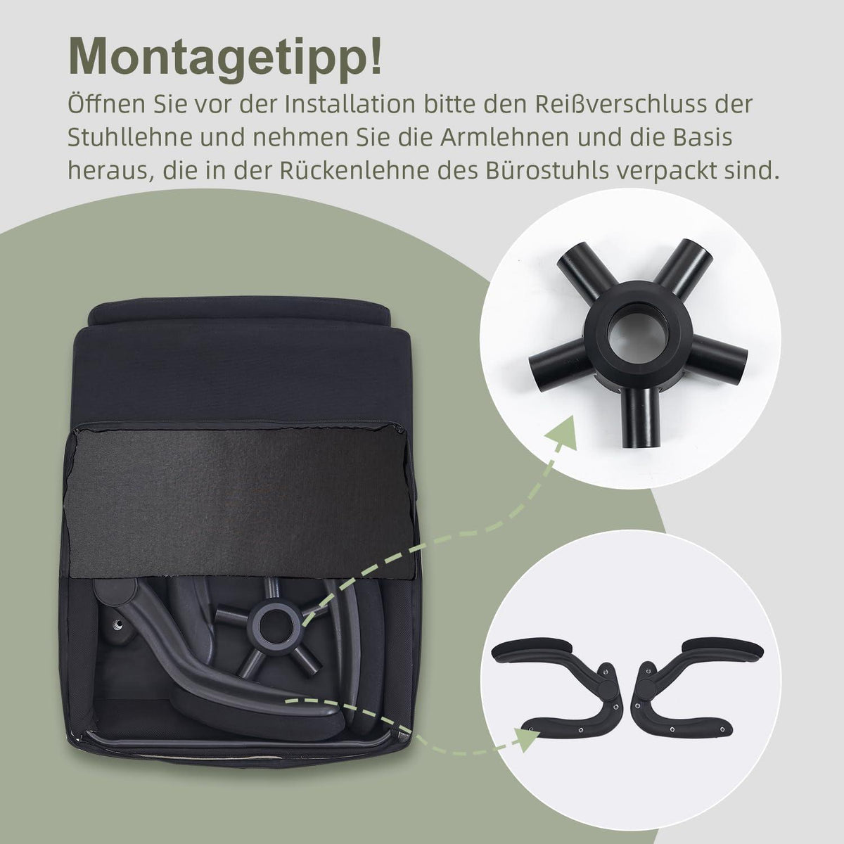 Ergonomischer Bürostuhl mit Rückenlehne und Armlehne