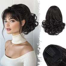 Haarverlängerung mit Kordelzug 25cm Schwarz Braun