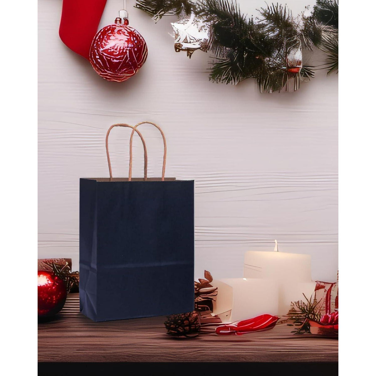 Geschenktaschen Marineblau 32 Stück 21x15x8cm mit Griffen