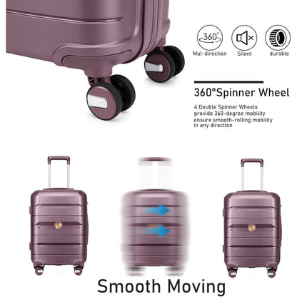 Kabinenkoffer Lila Erweiterbar mit TSA-Schloss 55cm