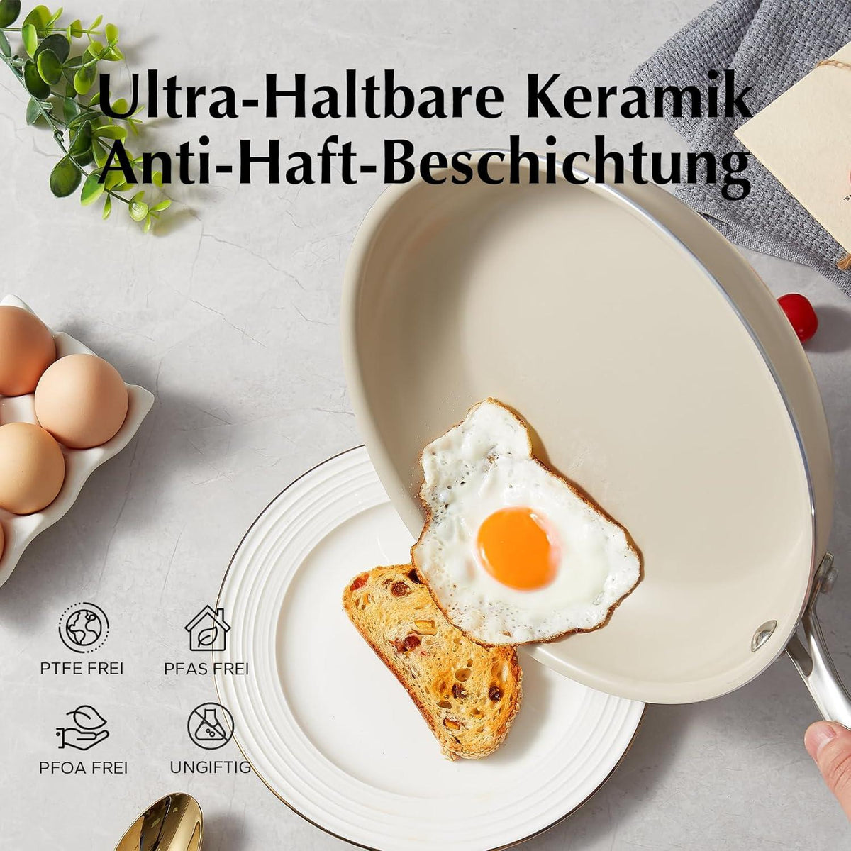 Keramik Pfanne Induktion 20cm Antihaftbeschichtung Bratpfanne