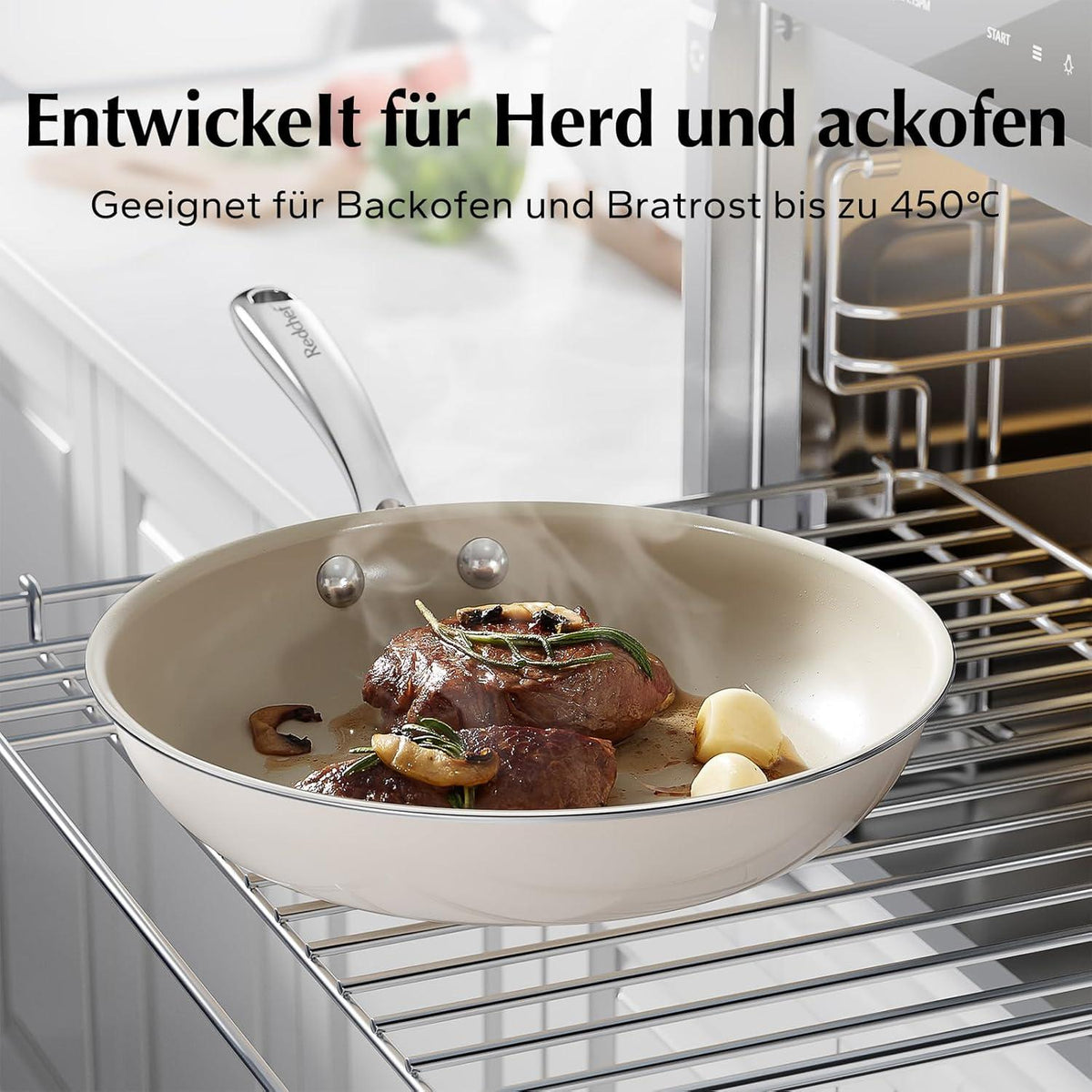 Keramik Pfanne 20cm Induktion Antihaftbeschichtung Edelstahl