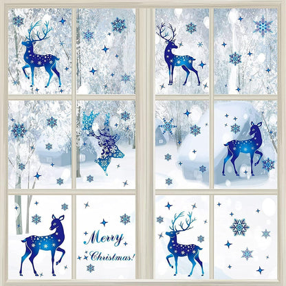 Fensterbilder Weihnachten Blauhirsch Selbstklebend PVC 6er Set