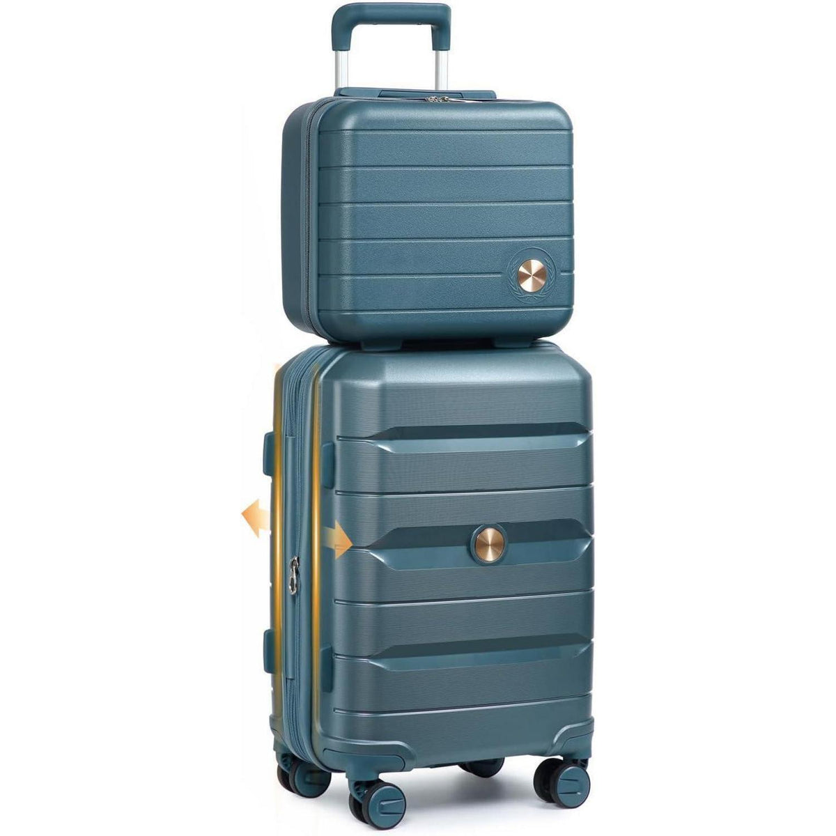 Kabinenkoffer Trolley Blau 55cm Erweiterbar mit TSA-Schloss