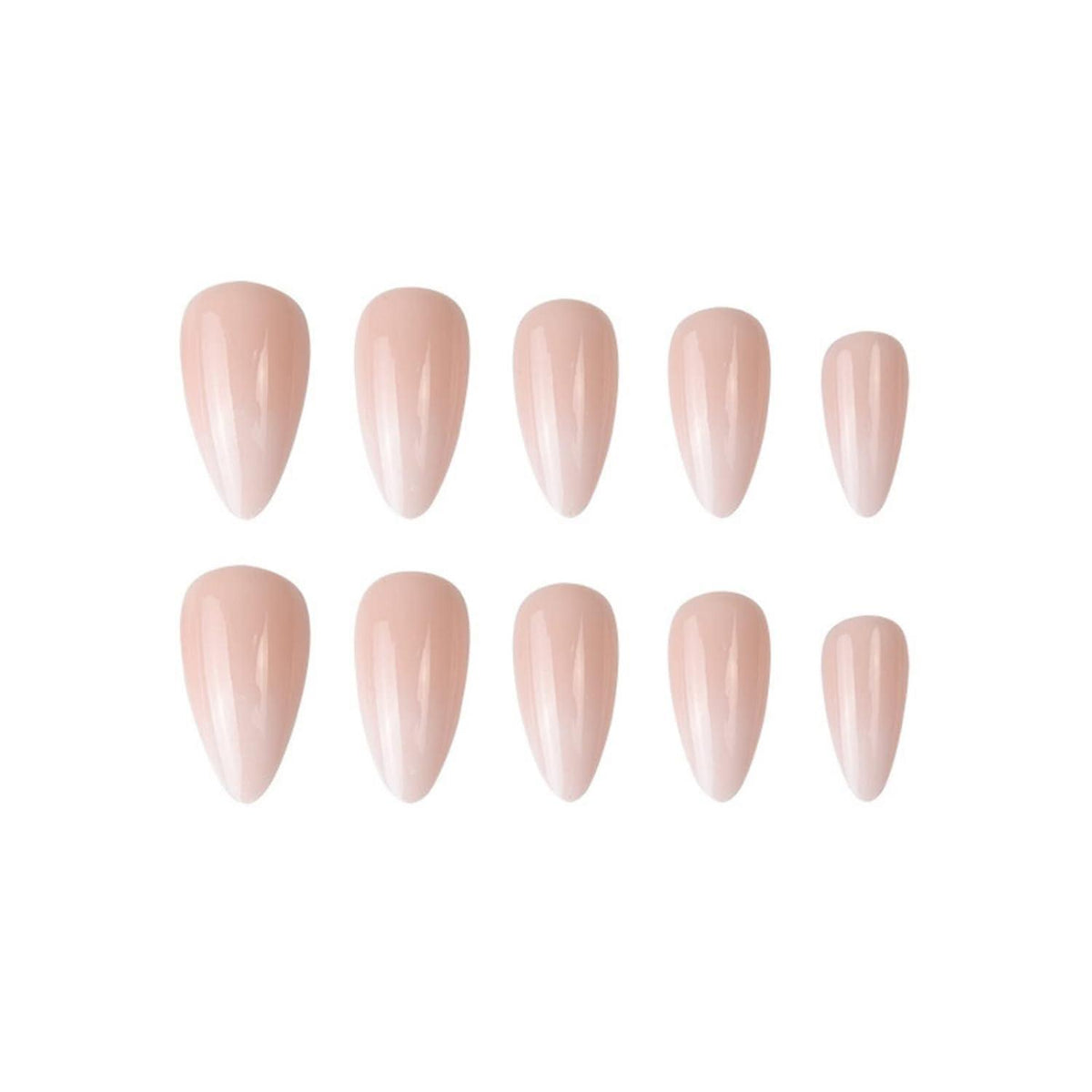 24 Stück Nude Nägel Kurz Gradient Oval Kunstnägel Mittel
