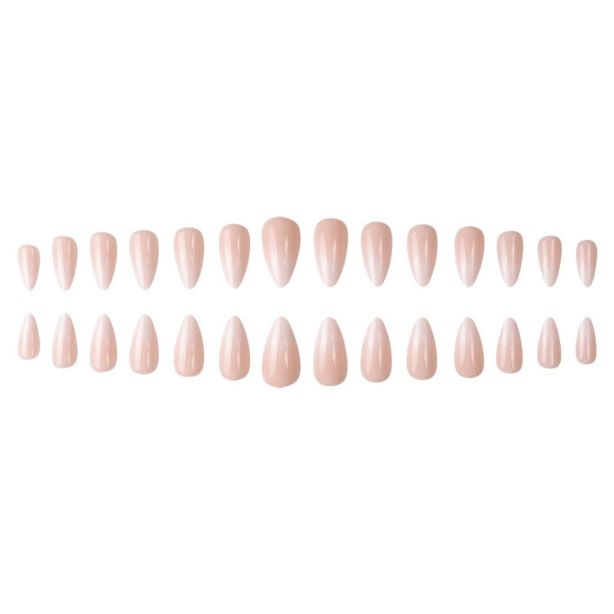 24er Set Nude Gradient Kunstnägel - Kurz & Oval - Aufklebbare Fake
