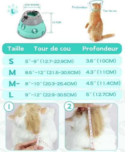 Supet Halskrause Katze Weich Kragen Cone Grün L 22.9-30.5cm