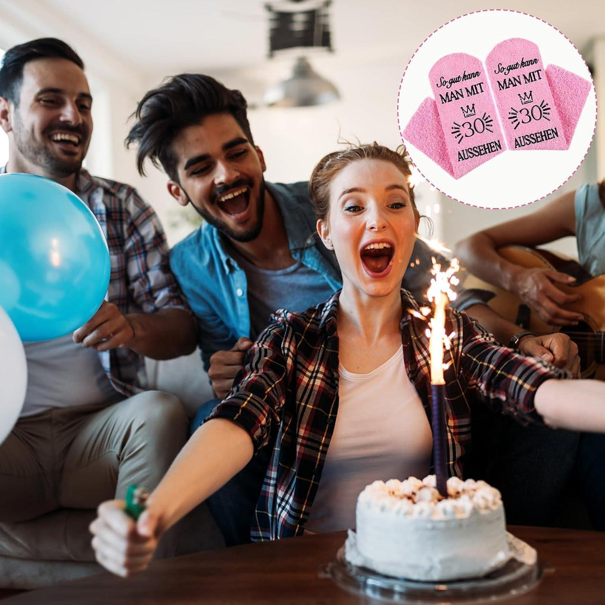 Geburtstagsgeschenk für Frauen 30 Jahre: Kosmetiktasche, Socken