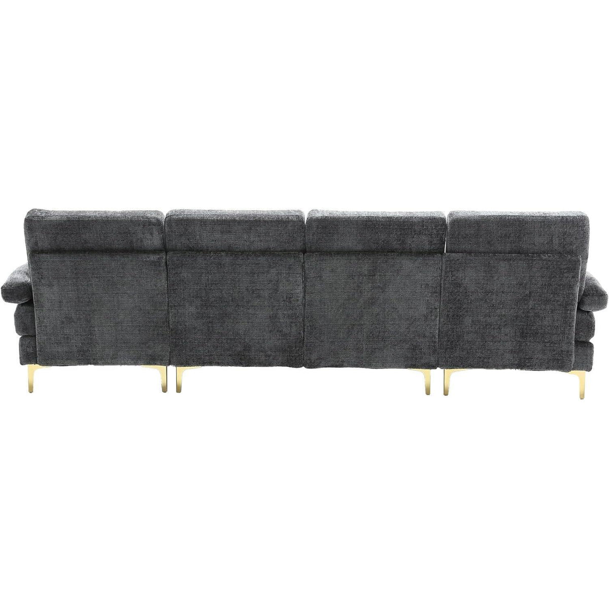 Modernes U-förmiges Chenille Sofa mit Liegefunktion (Grau)