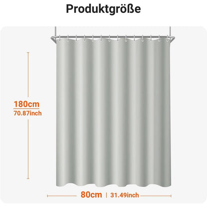 Duschvorhang 240x200cm Grau Polyester Antischimmel