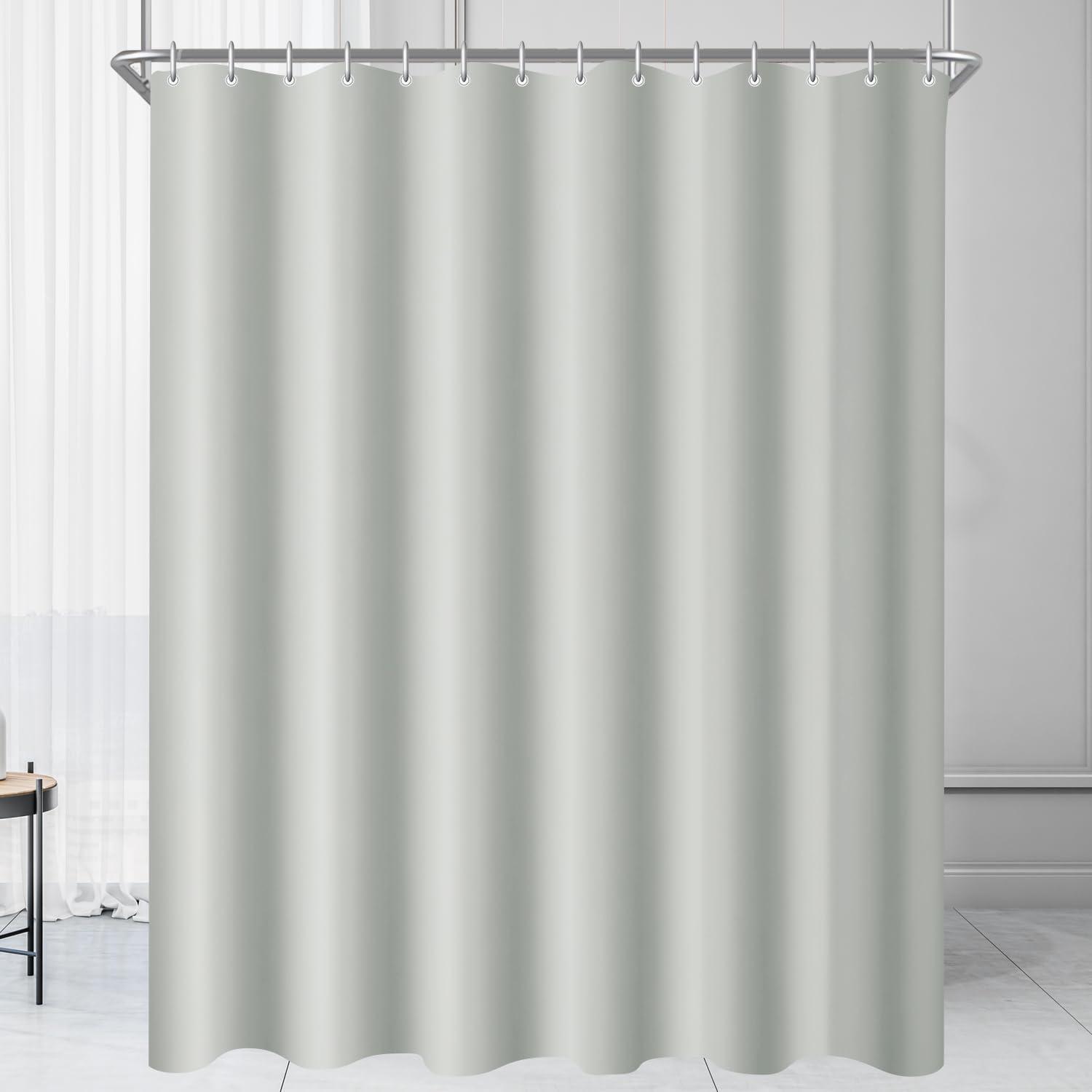 Lerores Duschvorhang 280x200cm Grau, Antischimmel, Wasserabweisend, Waschbar, Polyester Stoff, 16