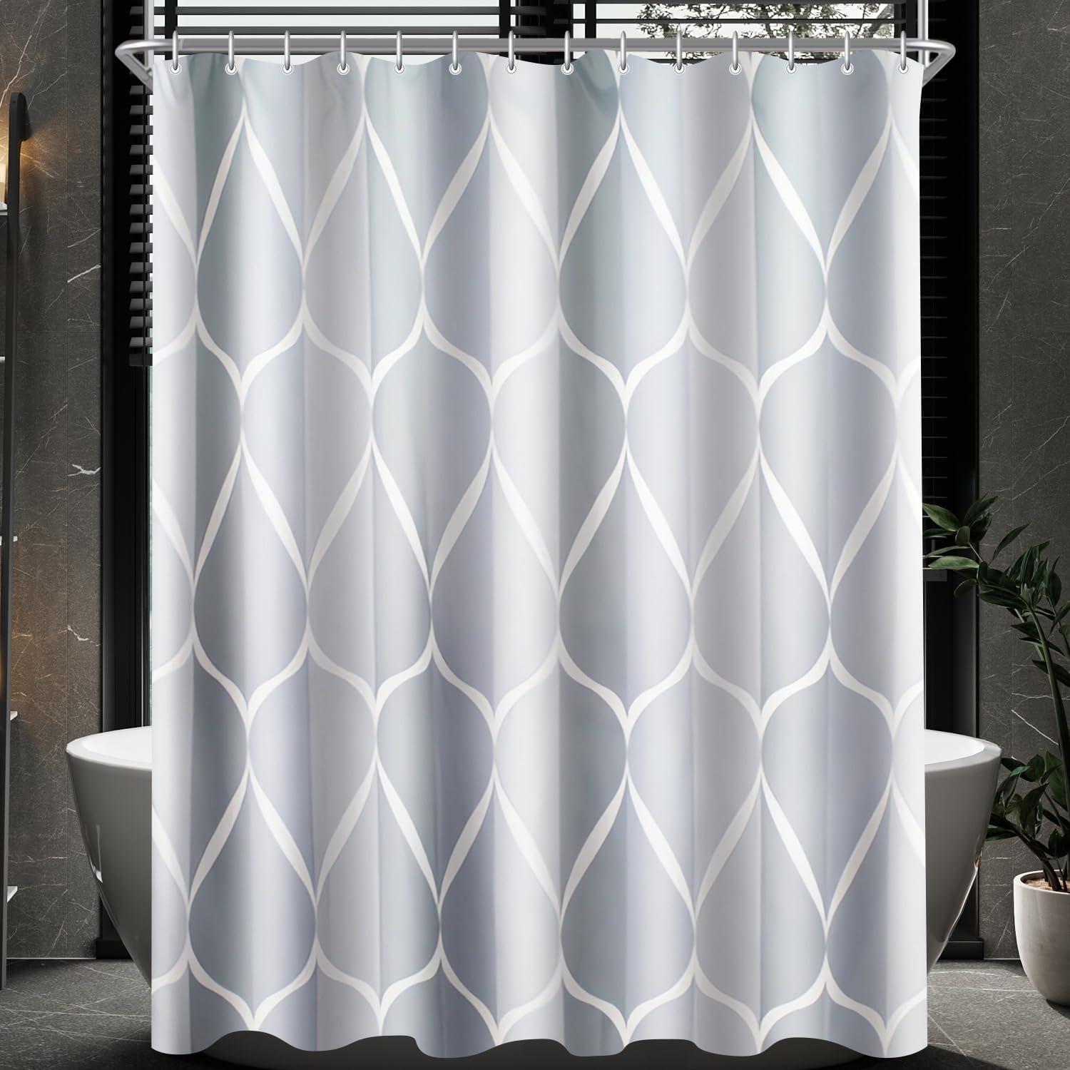 Duschvorhang 280x200cm Water Droplets, Antischimmel, Wasserabweisend, Waschbar