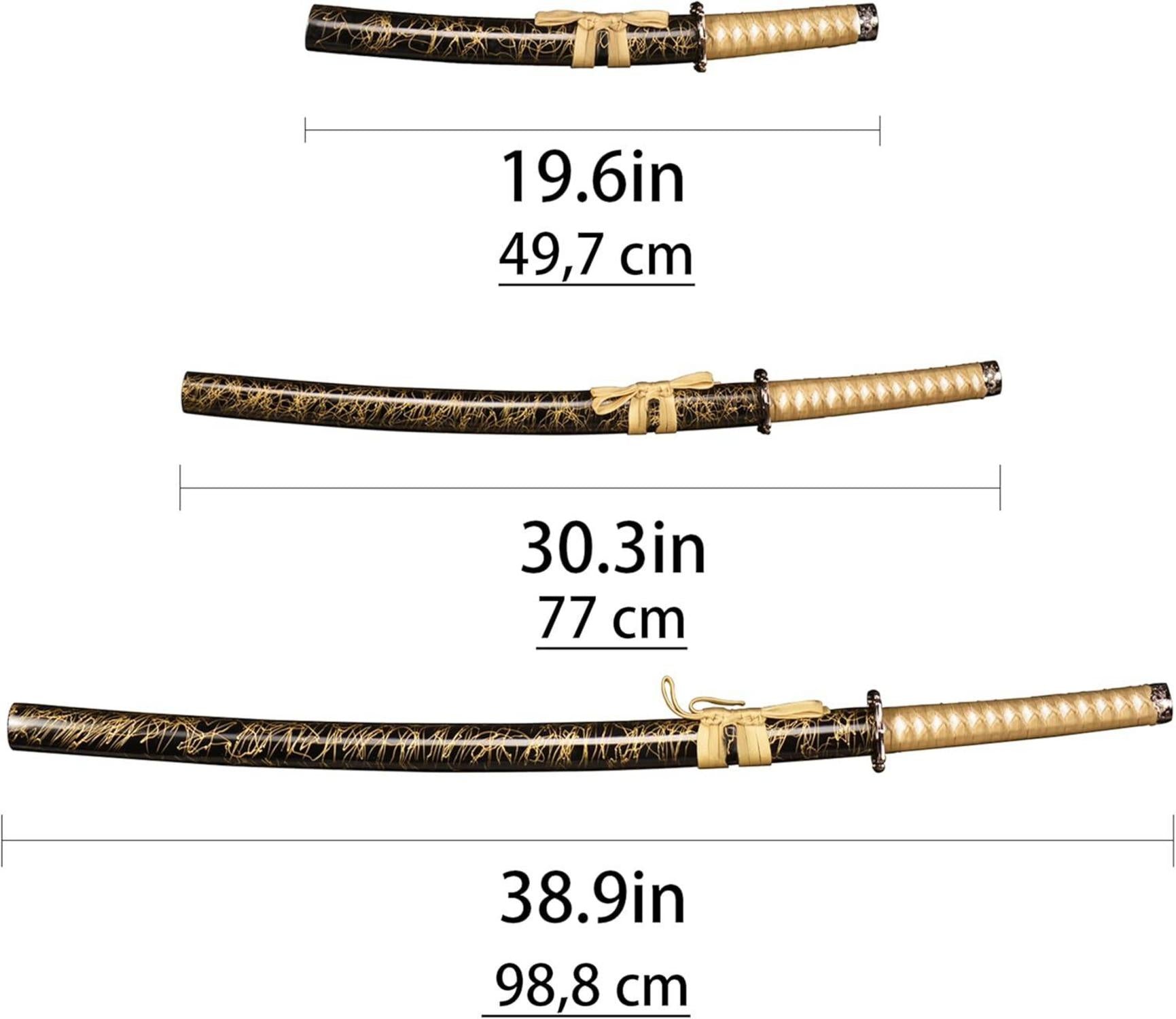 LQZJG 3-teiliger Satz japanischer Katana scharfer 1065