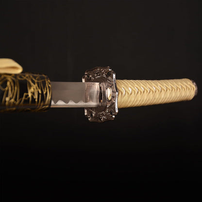 LQZJG 3-teiliger Satz Japanischer Katana scharfer 1065 Stahl Samurai Schwert Display Set