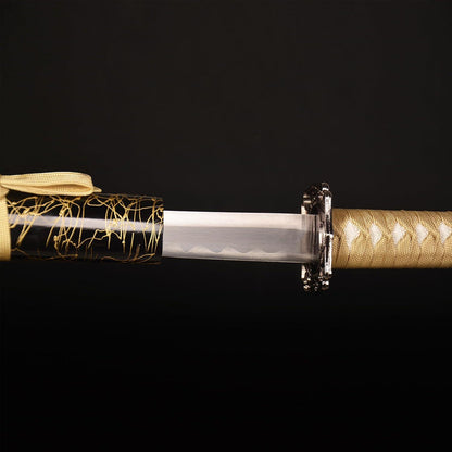 3-teiliger Satz japanischer Katana scharfer 1065 Kohlenstoffstahl Metall Schwert
