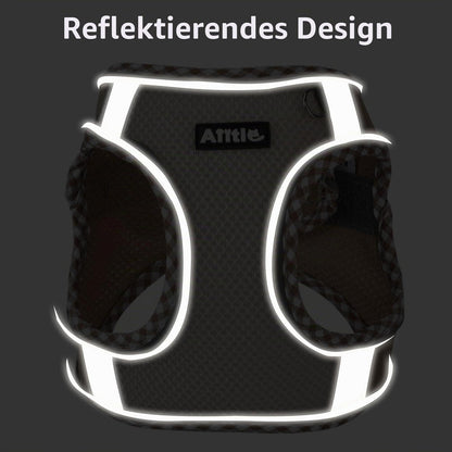 Hundegeschirr Ausbruchssicher mit Leine – Atmungsaktiv & Reflektierend Braun-Beige M