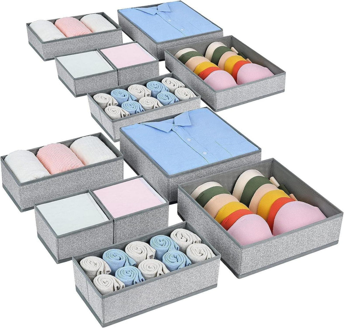12-teiliges Schubladen Organizer Set, Aufbewahrungsboxen für