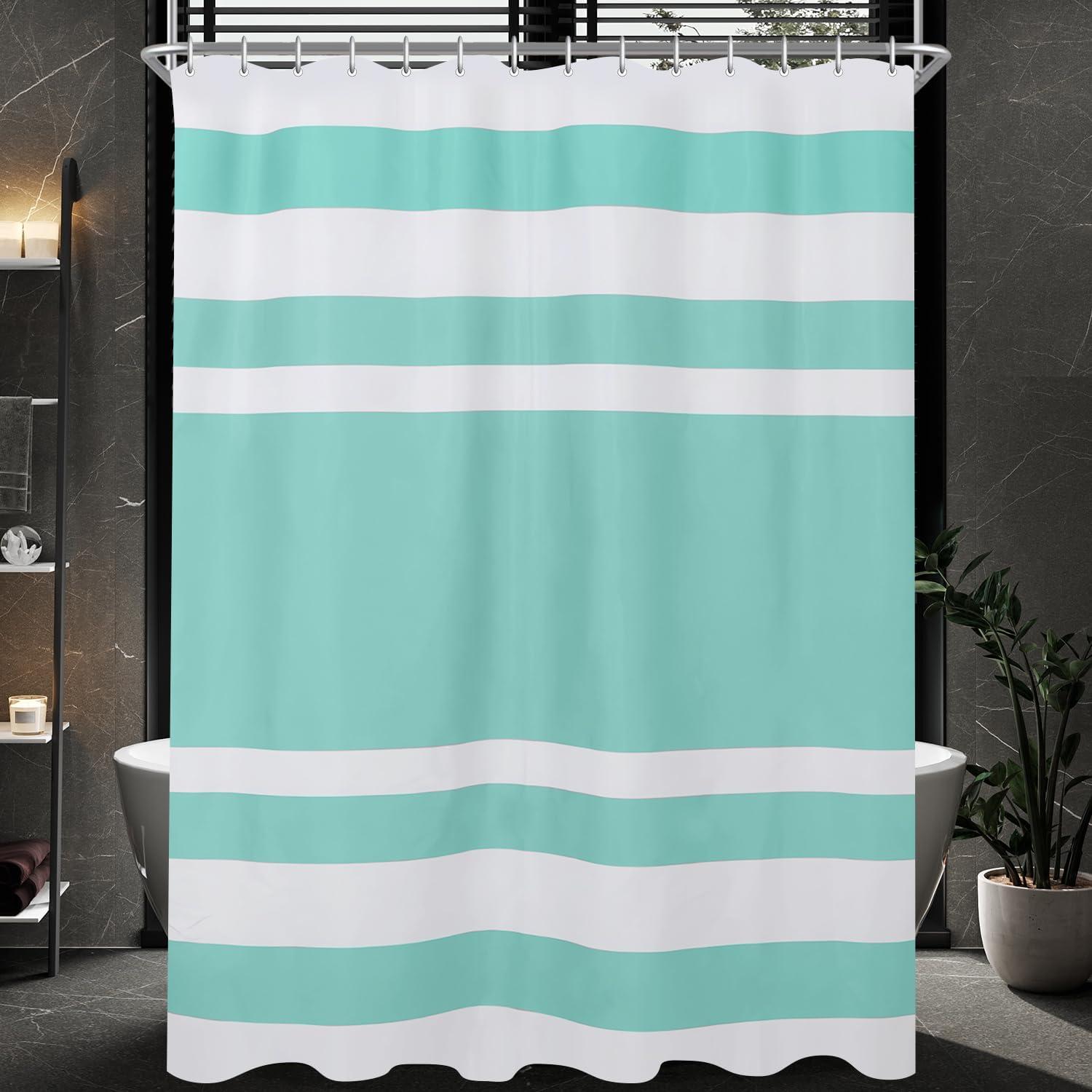 Duschvorhang Grün Streifen 180x180cm Antischimmel Wasserabweisend