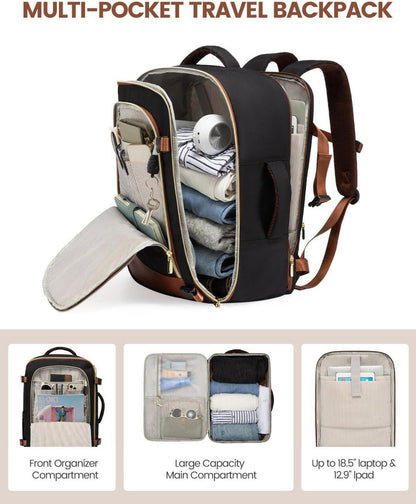 Handgepäck Rucksack 50L Damen Herren USB-Ladeanschluss Wasserfest