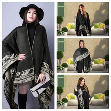 Damen Poncho Schal mit Quasten | Weicher Übergroßer Strickcardigan