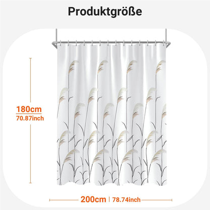 Duschvorhang 200x180cm Weizenohr Polyester Antischimmel