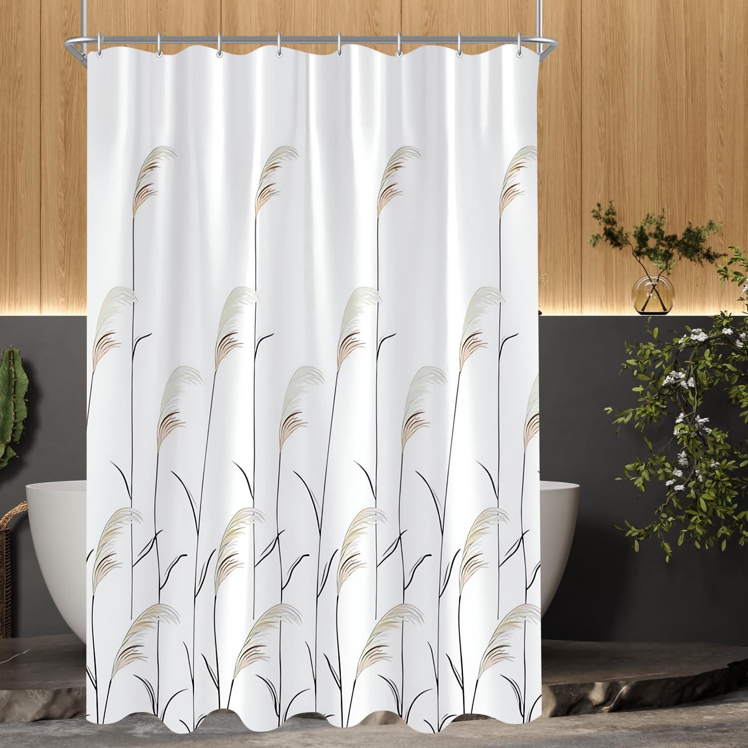Weizenohr Duschvorhang 120x180cm Antischimmel Wasserabweisend Polyester Stoff Ösen 8 Ringe Badezimmer Home Spa