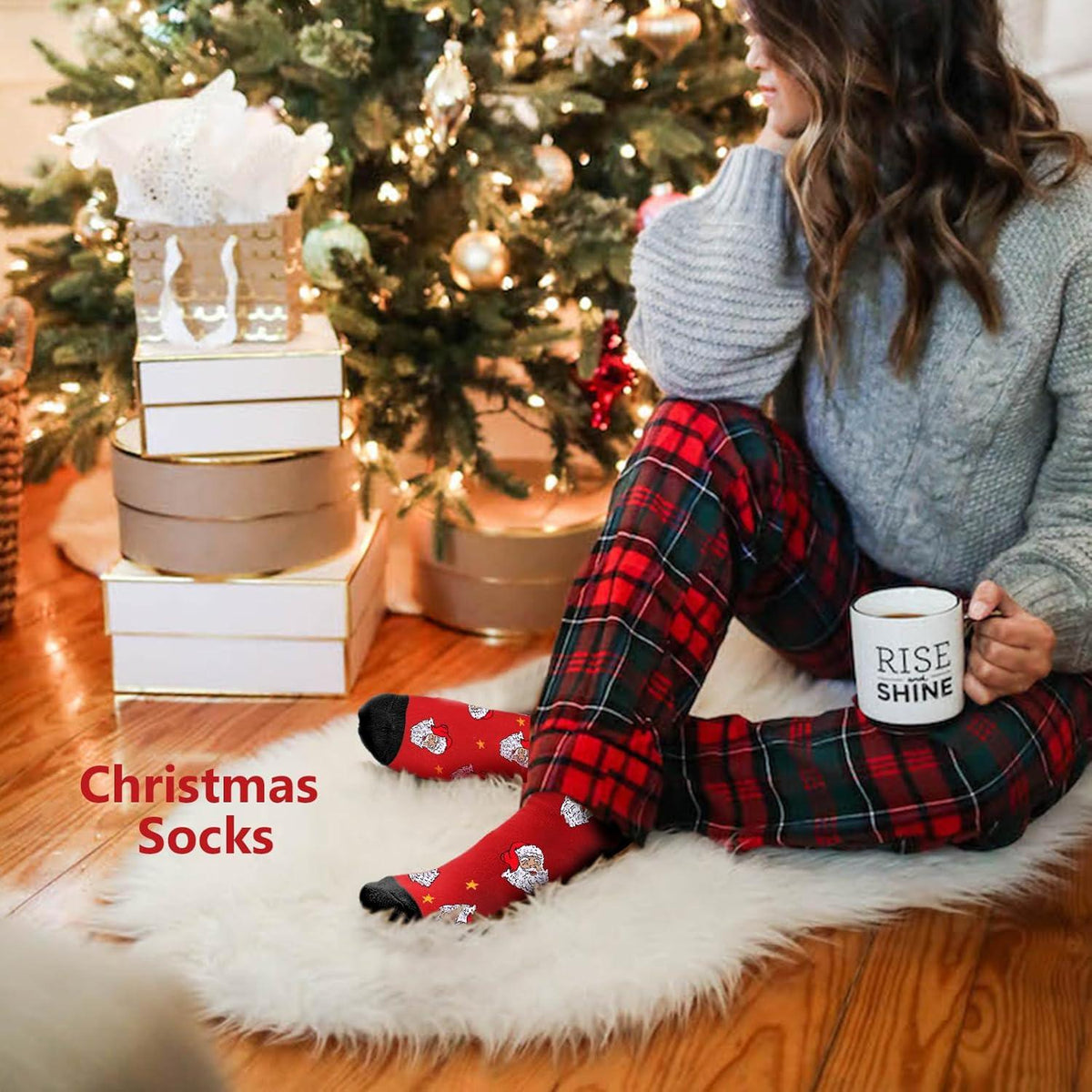 Weihnachtssocken Adventskalender 2024 Frauen 12 Paar Christmas Socks