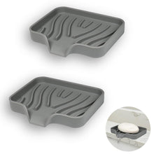 2x Silikon Seifenschale mit Ablauf – Grau