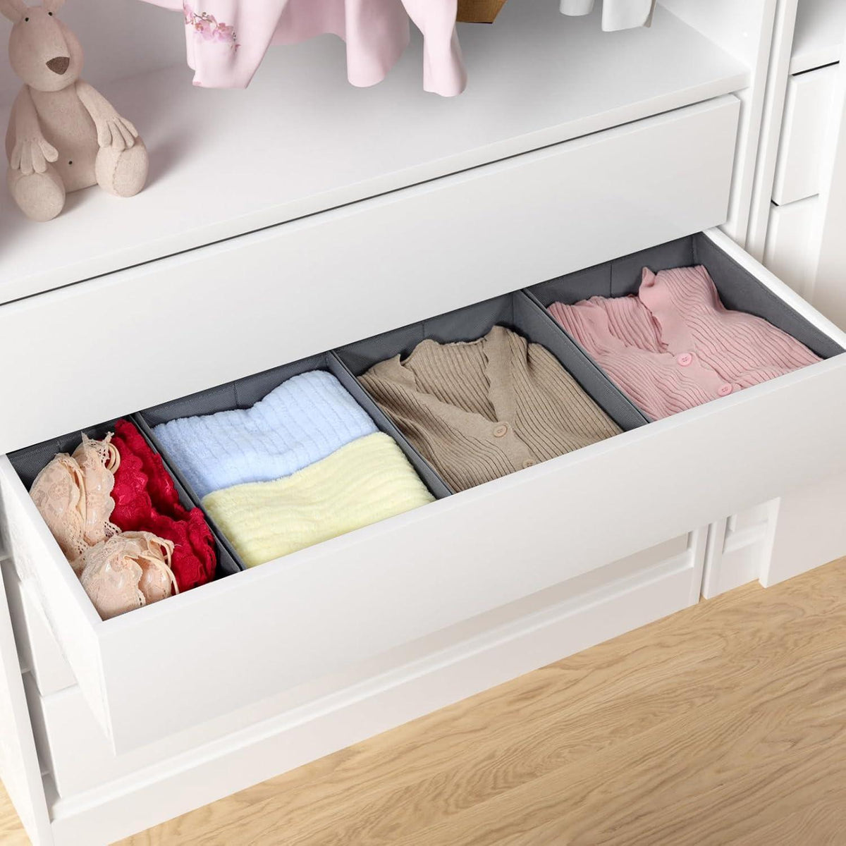 Schubladen Organizer für PAX Kleiderschrank 100x35cm - 4er-Set, Grau
