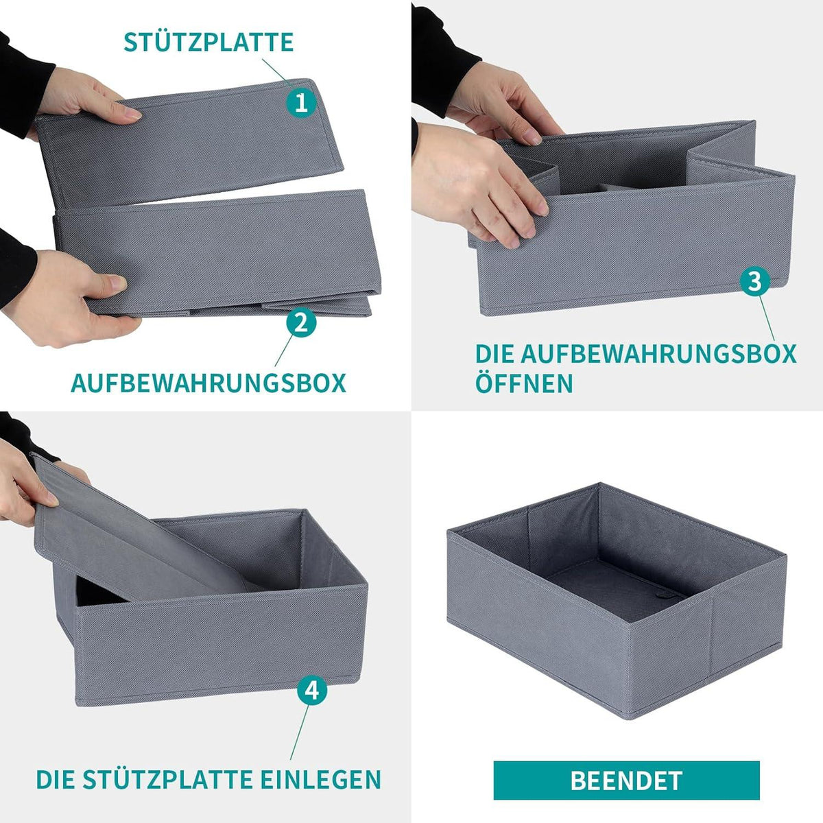 Schubladen Organizer kleidung für PAX Kleiderschrank 100x35cm, 4er-Set Grau