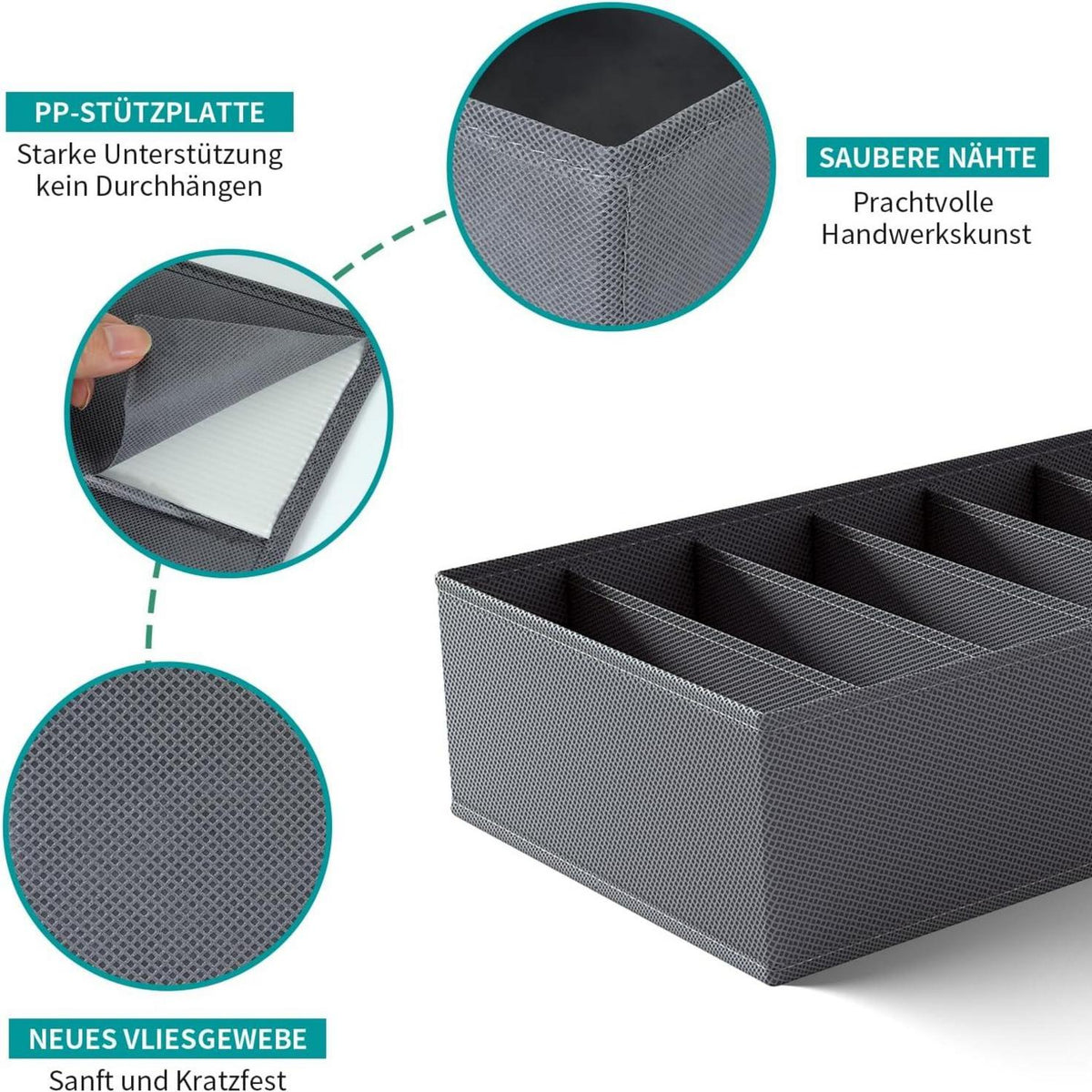 Schubladen Organizer Hemnes Kommode 108x96cm- Grau 4er-Set