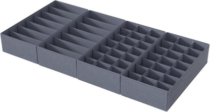 ORLISA Schubladen Organizer Hemnes Kommode 108x96cm, Babykleidung Socken Aufbewahrungsbox 4er set Grau