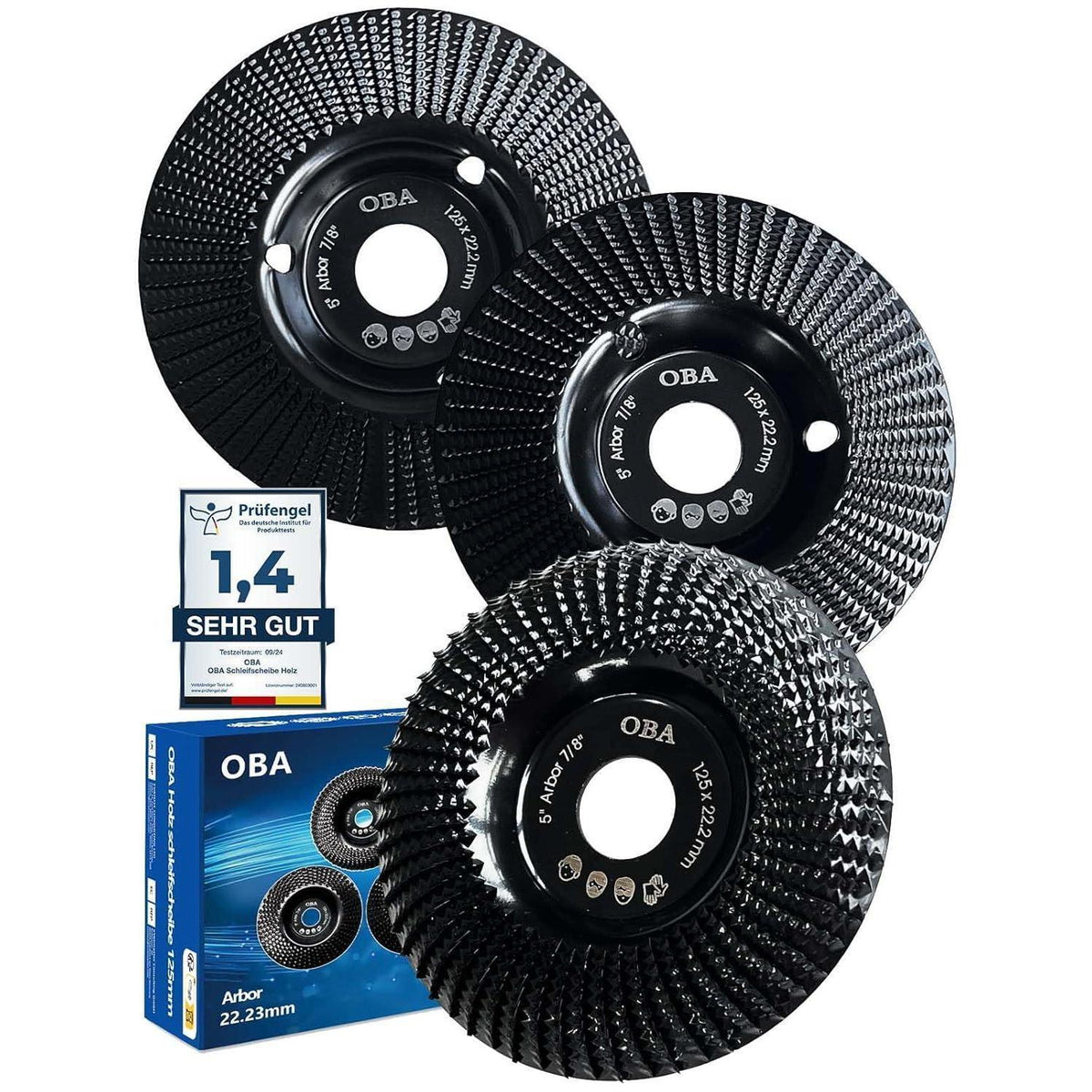 Holz Schleifscheiben für Winkelschleifer 125mm, 3er-Set