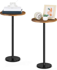 Retro Brauner Marmor Beistelltisch Wohnzimmer Schlafzimmer 32CM