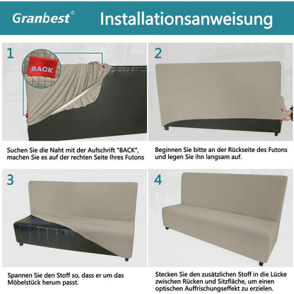 Wasserdichte Futon Abdeckung ohne Armlehnen – Sandfarben
