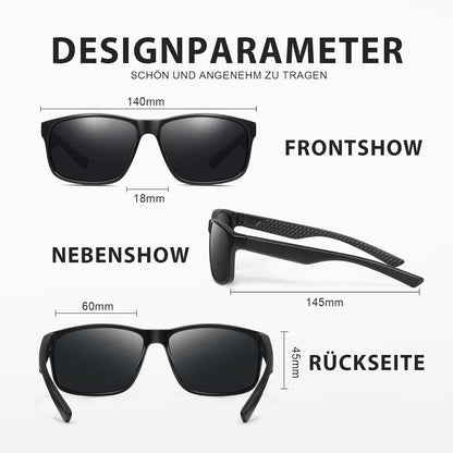 Occhsouo Polarisierte Sonnenbrille Herren Damen UV400 Sport Schwarz