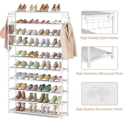 Schuhregal 10 Ebenen – Platzsparend & Robust für 50 Paar Schuhe