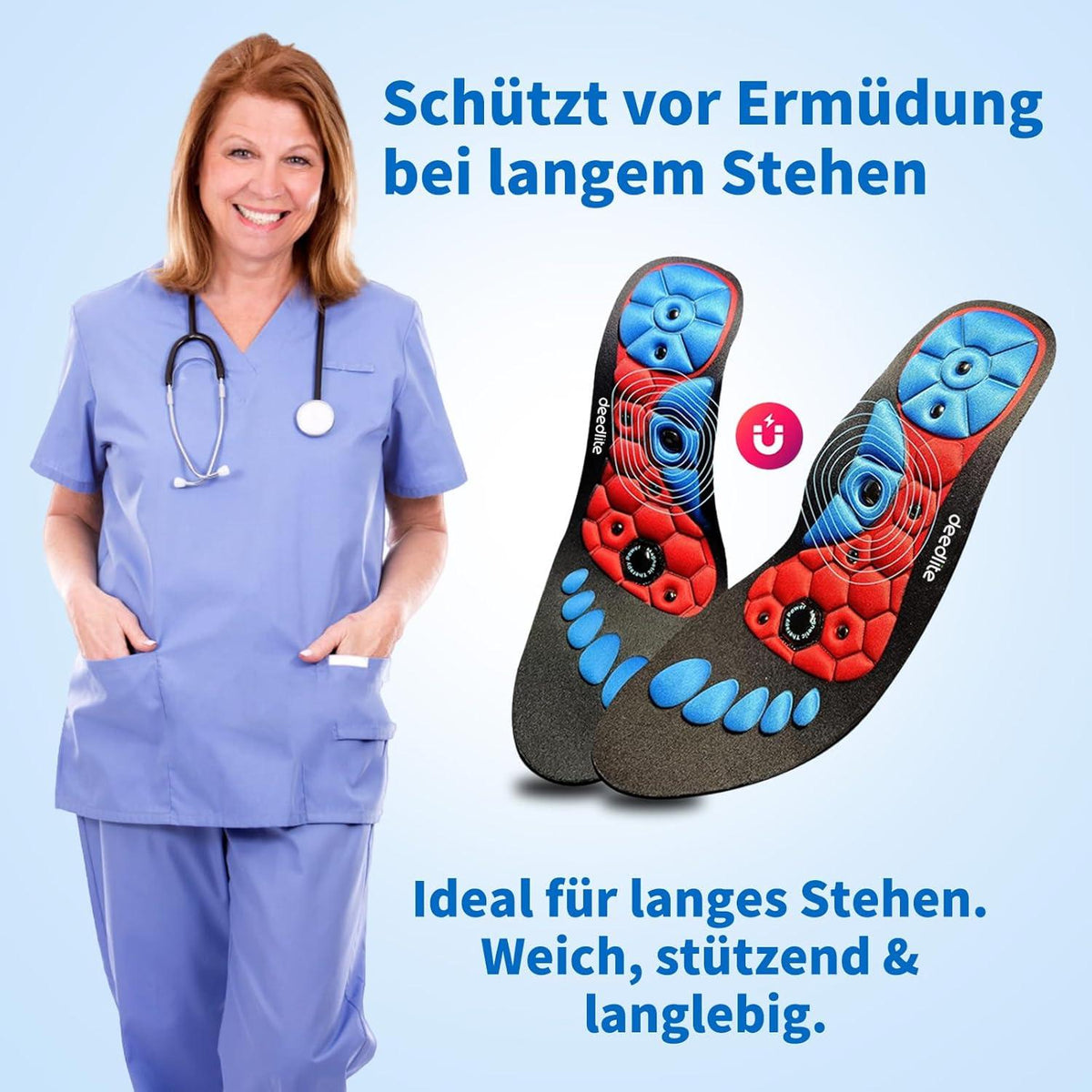 Magnetische Einlegesohlen Akupunktur Massage Orthopädisch
