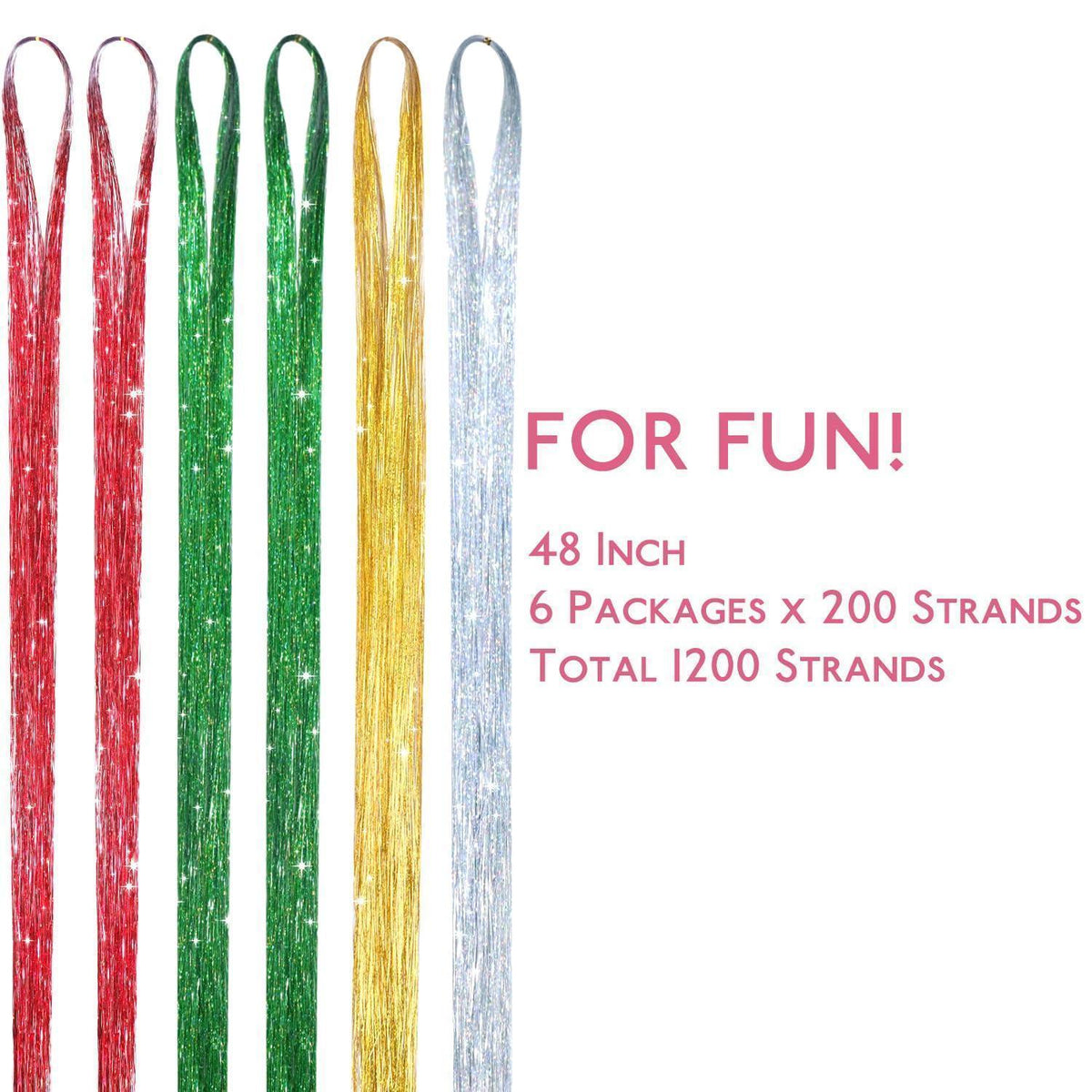 Glitzer Haarsträhnen Set Weihnachten – 1200 Strähnen