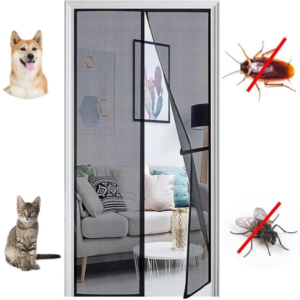 Fliegengitter Balkontür Magnet 130x235cm – Insektenschutz ohne Bohren