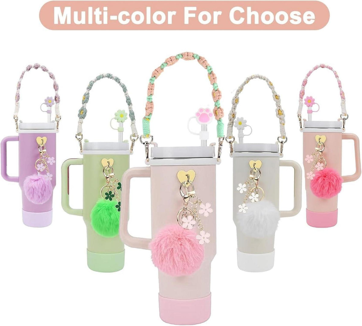 Stanley Cup Zubehör Set - Wasserflasche Griff Riemen & Silikon Stiefel