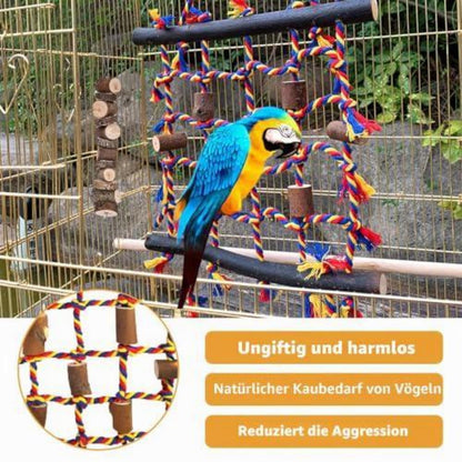 Vogelspielzeug Kletternetz mit Kauspielzeug für Papageien