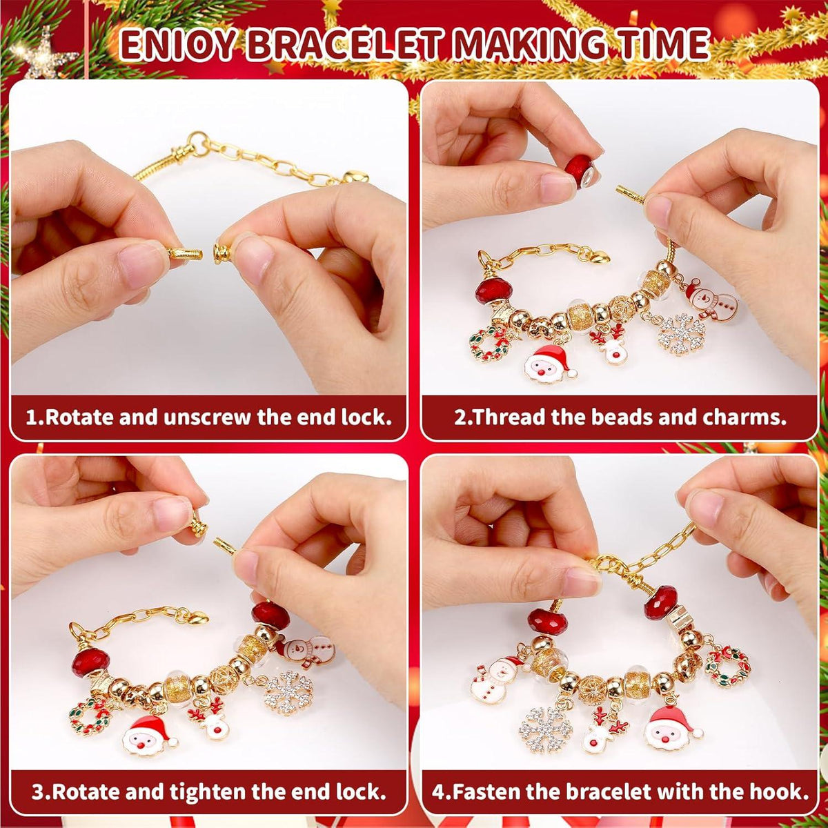 Yimomoyi Adventskalender 2024 Armband für Mädchen 5-11 Jahre