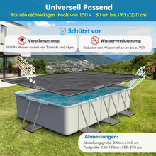 Poolabdeckung 260x230cm Rechteckige UV-resistente