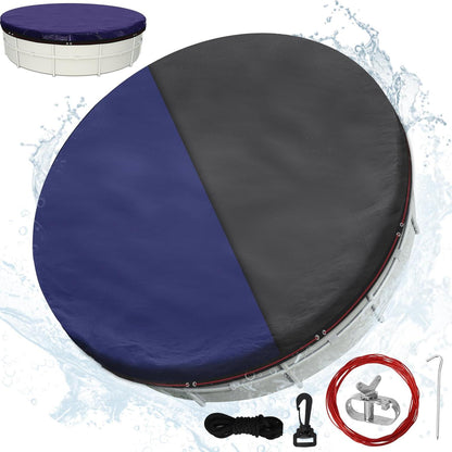 Runde Poolabdeckung Ø370cm UV-resistent 200g/m²PE Wetterschutz