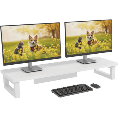 Monitorerhöhung für 2 Monitore, Weiß, 91x26cm