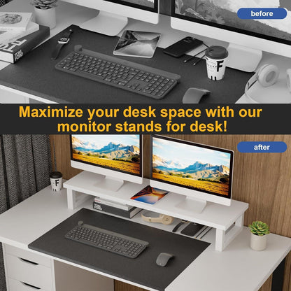 Monitorerhöhung für 2 Monitore, Weiß, 91x26cm